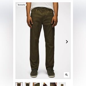 Men’s Prana Bridger size 30X30 slim fit straight, brown  jean. 5 pocket design.